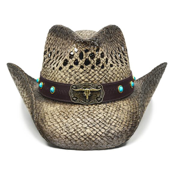 6878 Cowgirl Hats For Women Straw Cowboy Hat Western Beach Sun Hat